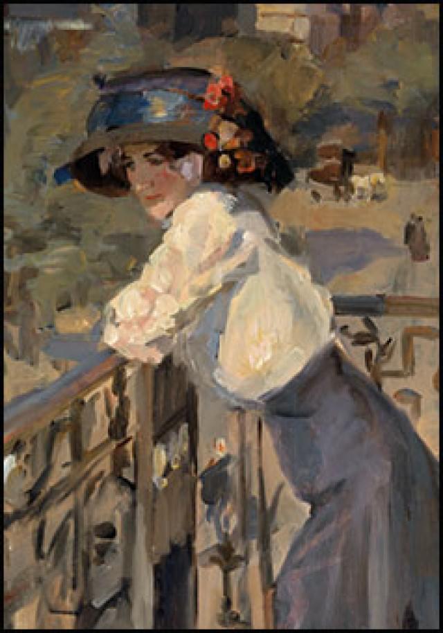 Vrouw op Parijs balkon, Isaac Israels, Singer