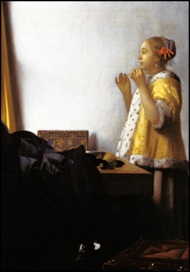 Young woman with a pearl necklace, Vermeer